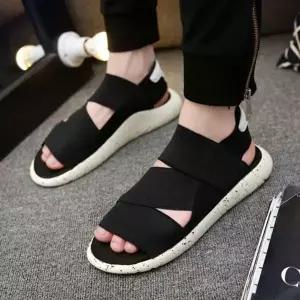 블랙화이트 남여공용 샌들 여름샌들 커플샌들 쪼리 소가죽샌들