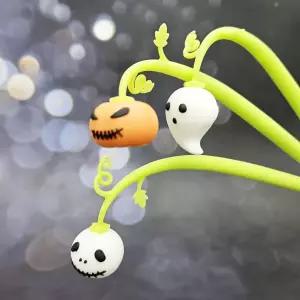 말랑한 바디로 데롱데롱 중성펜 6개묶음 형광펜 레인보우 캐릭터가 흔들흔들