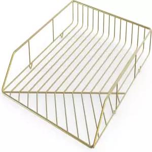 U 브랜드 금속 종이 트레이 글자 크기 데스크탑 액세서리 베나 컬렉션 골드 3233U03-12