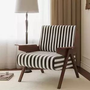 노르딕 빈티지 원목 라탄스툴 암체어 1인 북유럽