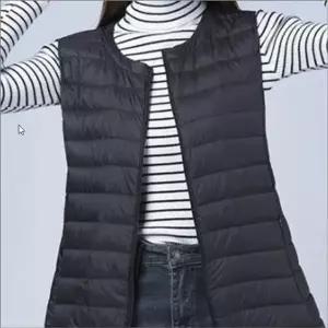 [골드스마일]여성 패딩조끼 라운드넥 보온 방한 이너 롱조끼 겨울 레이어드 2색