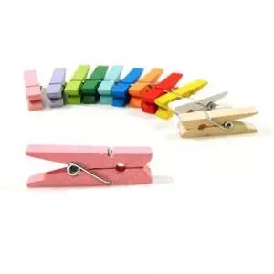 [셀러에이드]프린스 나무집게 칼라 소 3.5cm 30개입 팩(1개입) 인테리어집게