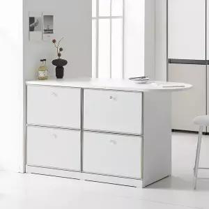 나무뜰 루넬 미드센츄리 E0 폭깊은 광파오븐 반타원 아일랜드 홈바 식탁 1500 MWF388C