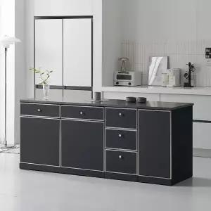 나무뜰 오드 미드센츄리 E0 폭깊은 광파오븐 서랍 수납 아일랜드 홈바 식탁 2000X600 MWF423C