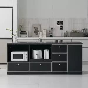 나무뜰 노바 미드센츄리 E0 폭깊은 광파오븐 서랍 수납 아일랜드 홈바 식탁 2000X600 MWF379C