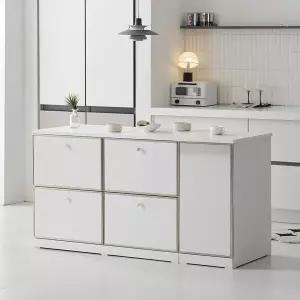 나무뜰 루넬 미드센츄리 E0 폭깊은 광파오븐 수납 아일랜드 홈바 식탁 1600X600 MWF390C