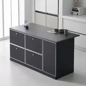 나무뜰 루넬 미드센츄리 E0 폭깊은 광파오븐 수납 아일랜드 홈바 식탁 1600X750 MWF391C