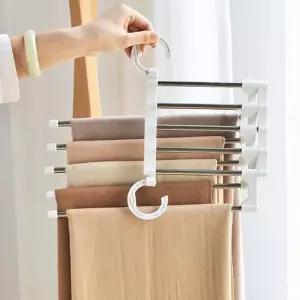 접이식 바지걸이 5단 틈새 옷걸이 수납형 행거 옷장 정리함 (WFKBI3S)