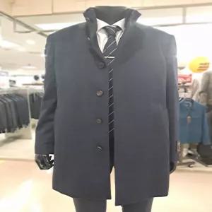 [바쏘옴므]바쏘옴므 네이비울캐시미어 밍크탈부착 차이나하프코트(WSZ4CJ15ANY3