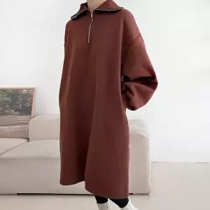 [신세계라이브쇼핑][옷자락] 여자 투웨이 반집업 하이넥 기모 빅사이즈 롱원피스