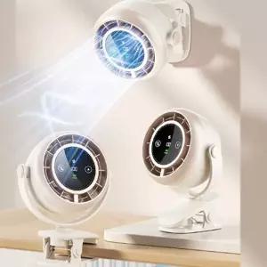 (인쇄가능)탁상용 집게용 100단 바람조절 LED 선풍기 휴대용 캠핑용