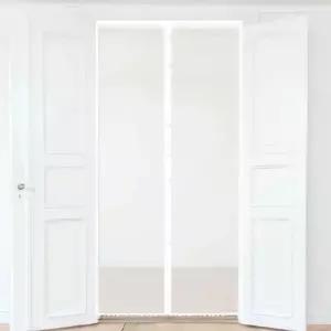 현관 방충망 모기장 흰색 출입구 방어 막 해충 창문 망 비올 때 안전 바람막이 벌레 온도