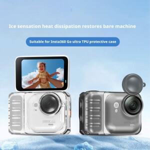 호환 Insta360 Go 울트라 보호 케이스 - TPU 센싱 열 방출 커버 렌즈 캡 랜야드 충격 액세서리