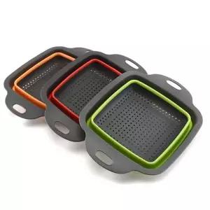 ( )물빠짐 캠핑용품 접이식 바스켓 채반 야채씻기 채망 과일씻기 주방용품