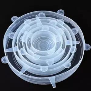 ( )반찬통 다용도 실리콘덮개 주방용품 실리콘 뚜껑 6P SET 덮개 밀폐용기