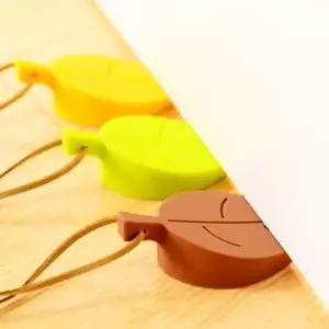 ( )나뭇잎 방문고정 모양 실리콘 도어 스토퍼 유아안전 닫힘 틀 방지