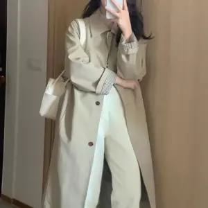 여성 베이직 싱글 트렌치코트 봄가을 루즈핏 데일리 롱자켓