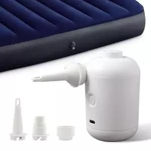 [셀러에이드]휴대용 USB 전동 에어펌프 화이트 튜브 공기주입기