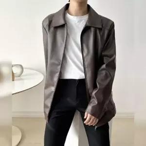 남성 라이더 가죽자켓 카라 블루종 레더 점퍼 봄 가을 남자 상의 바이커 아우터