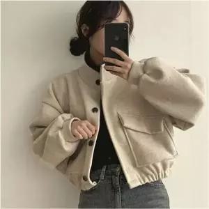 모직 크롭코트 코트 여성코트 여성 3색 초겨울 봄아우터 봄코트 벌룬핏