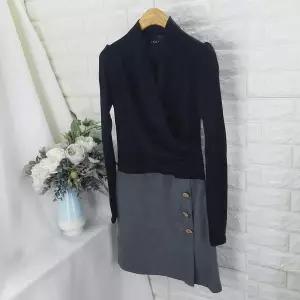 ib_배색 랩원피스VOT 랩스타일