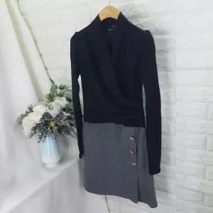 ib배색 랩원피스VOT  랩스타일