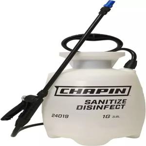 Chapin 24019 표백제 세척 및 소독 용액용 1갤런 폴리 탱크 분무기 미국산 반투명 흰색