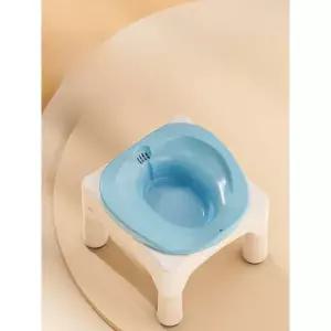 프리미엄 좌욕 의자 구멍뚫린 스툴 대야 가정용 좌훈기 임산부 목욕 세트 블루 A