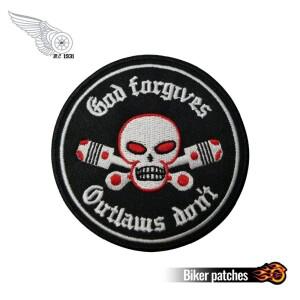 신은 무법자를 용서한다 바이크 오토바이 자수 패치 바이커 아이언 자켓 조끼 라이더