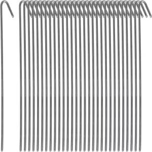 Pinnacle Mercantile 30개 팩 텐트 말뚝 금속 정원 울타리 갈고리 펙 크리스마스 장식 미국산 9인치 길이