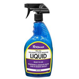 로만 벽지 리무버 액체 , 컨트랙터 스트렝스 스트 및 접착 리무버, 무향, 무염색, 투명, PRO-496(32온스, 75제곱피트)