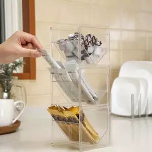 티타임 랙 믹스 스틱 커피 디스펜서 녹차 티백 보관함 스틱커피보관통