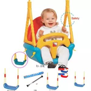 쿠쿠토이즈 3+그네 (그네봉포함)/승용/완구/실내/아기/유아/놀이/타기/돌선물/신체/활동/가정용/탁아소