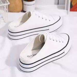 쿨샵 여성 캔버스 슈즈 통굽 캔버스 블로퍼 운동화 MWv5+9HUA