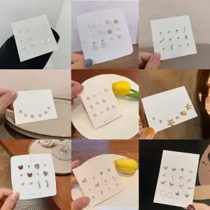 [에이치플러스몰]균일가 은침 이어링 귀걸이세트 12종 연예인귀걸이 리본귀걸이