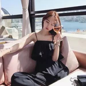 바캉스 여름여행 비치웨어 가슴프릴 포인트 점프수트 jNs6+7ueU