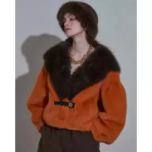 [롯데백화점]르니앤맥코이 상큼컬러 숄카라 퍼자켓 MM12MJ302HJY