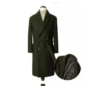 남성 로브 울 더블코트 카키컬러 WB3632B