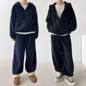 여성 겨울 후리스 후드집업 조거팬츠 트레이닝 세트 츄리닝 셋업 꾸안꾸 PST0462S 빅사이즈 루즈핏