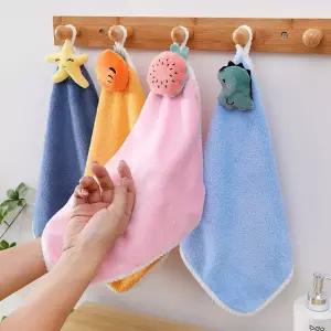 극세사손수건 고리형손수건 캐릭터 캐릭터손수건 걸이형타올 주방수건 극세사