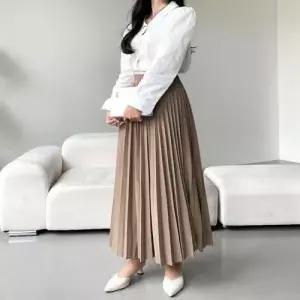 스커트 치마 SK 2컬러 플리츠치마 여성 주름 롱 밴딩