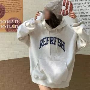 고품질 겨울 가을 여성 레터링 오버핏 기모 후드티 맨투맨 후드집업 (WFKBOQX)