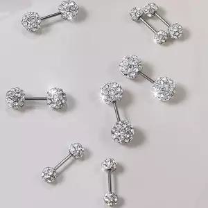 반짝이 큐빅 포인트 귀걸이 데일리 패션 볼피어싱 3mm 점토볼귀걸이