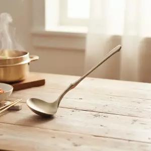 방짜 신선로 국자 방짜유기 소스 국자 탕 전골 한정식 유기식기 고품질 한식 요리 18cm