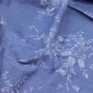 청바지 스커트 꽃 무늬 데님 자카드 원단 고  전통 의류 섬유