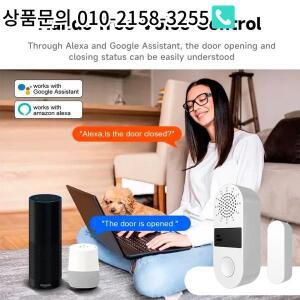 투야 지그비 스마트 도어 윈도우 센서 | 130DB 방지 사운드 라이트 알람 무선 앱 홈 장면 연동