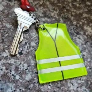 [콩심팥심]작업복 키링 안전조끼 열쇠고리 반사판 안전 어린이집