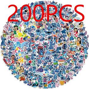 호환 50/100/200Pcs 귀여운 릴로 스티치 스티커 낙서 스크랩북 노트북 전화 수하물 스케이트 보드 데칼 스티커 선물