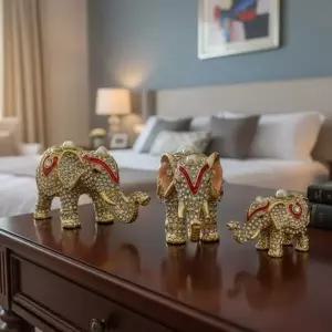 데일리데코 칠보 다복 코끼리가족 장식소품 보석함
