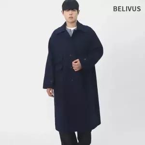 빌리버스 남성 간절기 소프트 레글런 실루엣 발마칸 울혼방 톤다운 롱코트 BAZ001